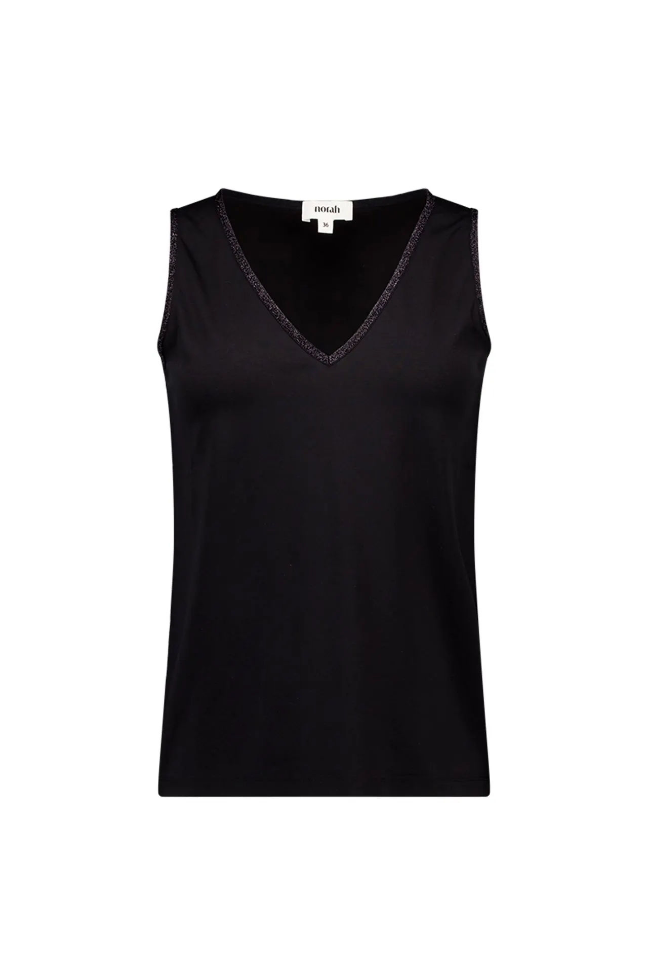 Zwarte top met goudkleurige bies