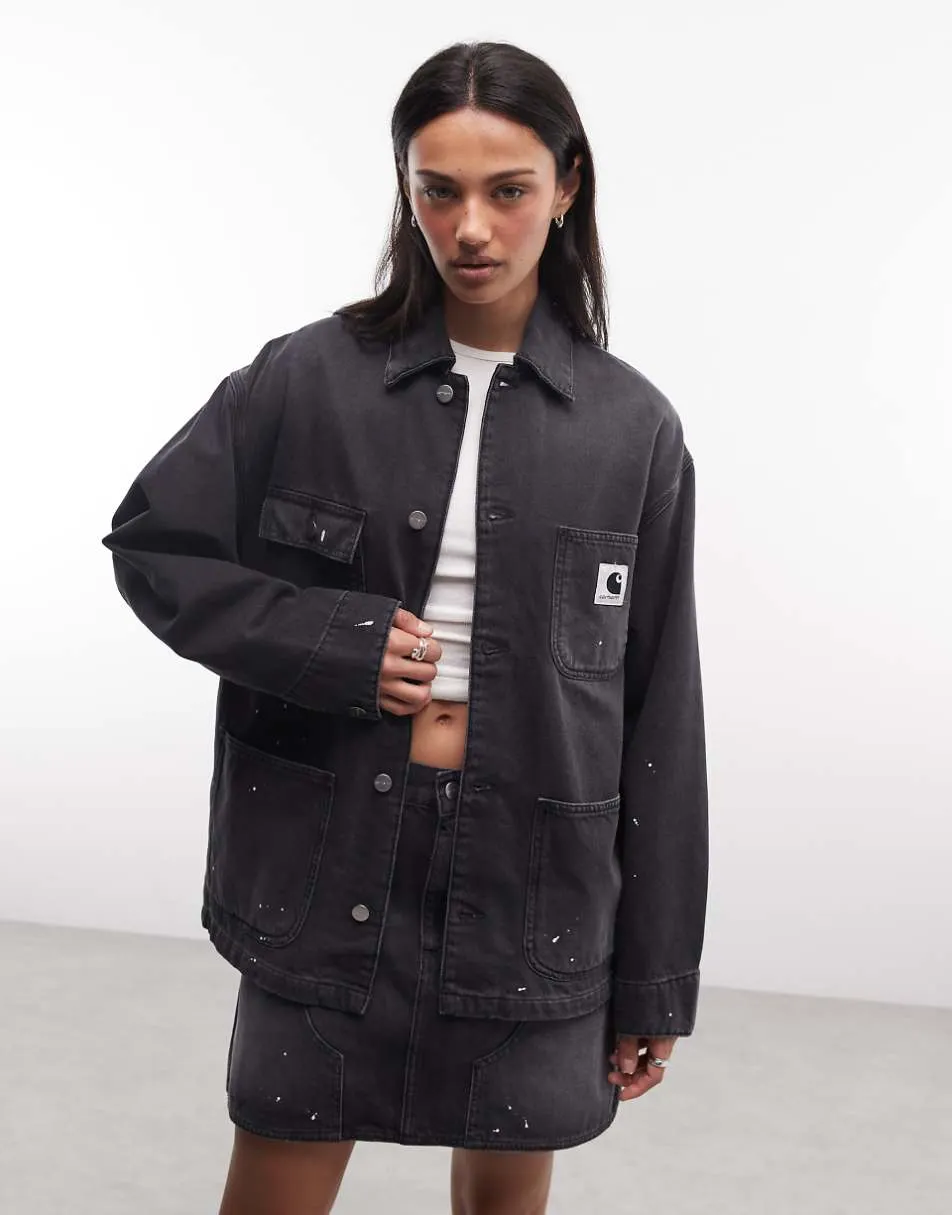 Carhartt WIP OG michigan coat co-ord in black denim