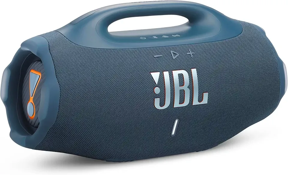 JBL Boombox 4 Portable Bluetooth Speaker, Waterproof, Deep Bass - Blue | Up To 34 Hours Playtime, IP68 Dustproof, AI Sound Boost For Louder Clearer Audio, Ideal For Beach, Pool, Boat And Outdoor Par