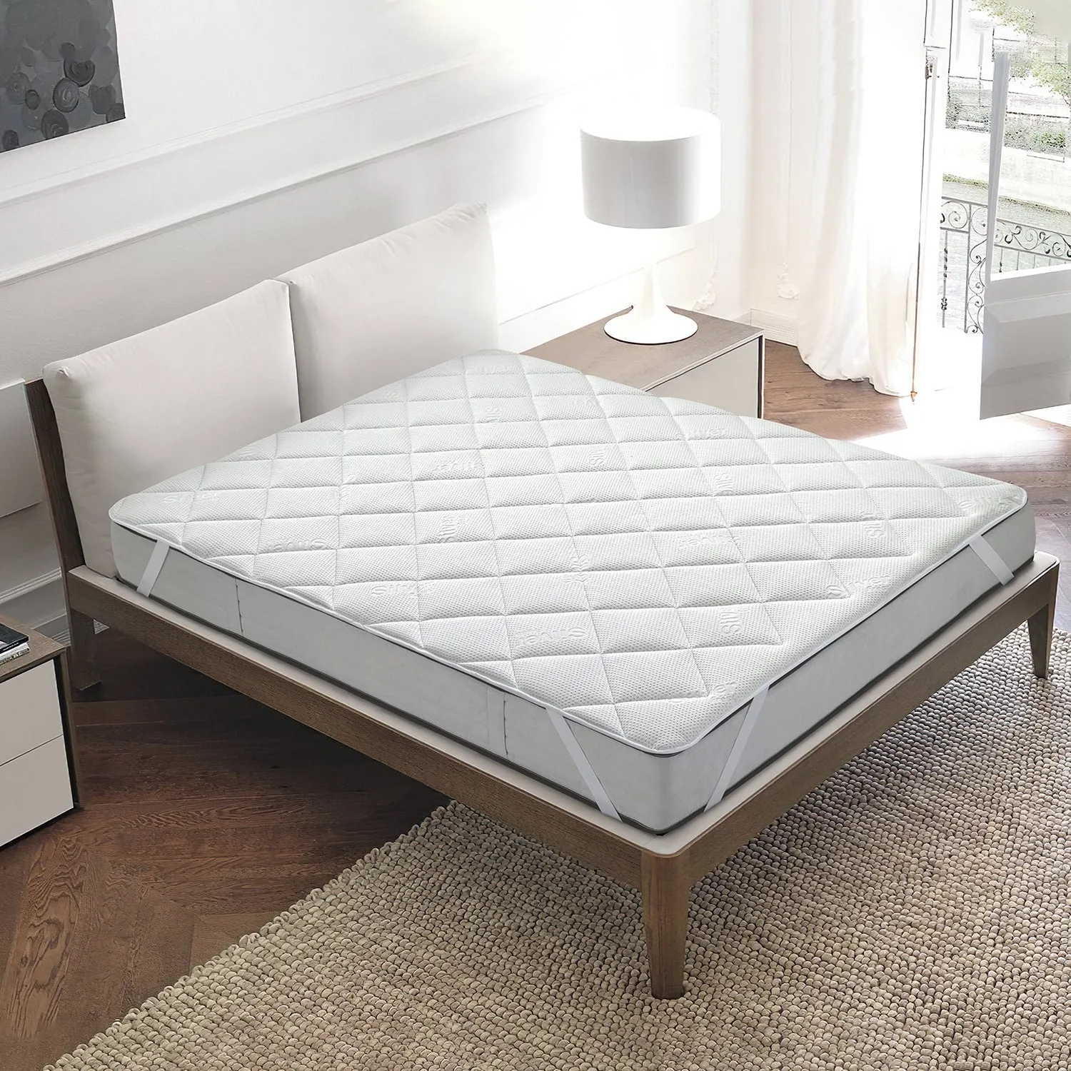 Topper Trapuntato Matrimoniale Matilde Silver 160x200 cm