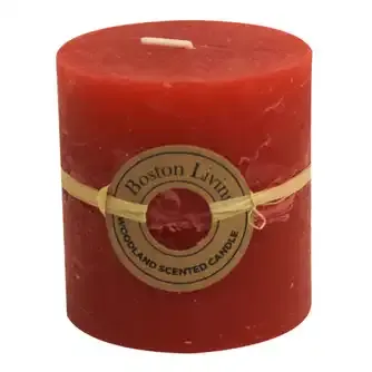 Boston Living Rustic Pillar Candle Red 7x7.5cm