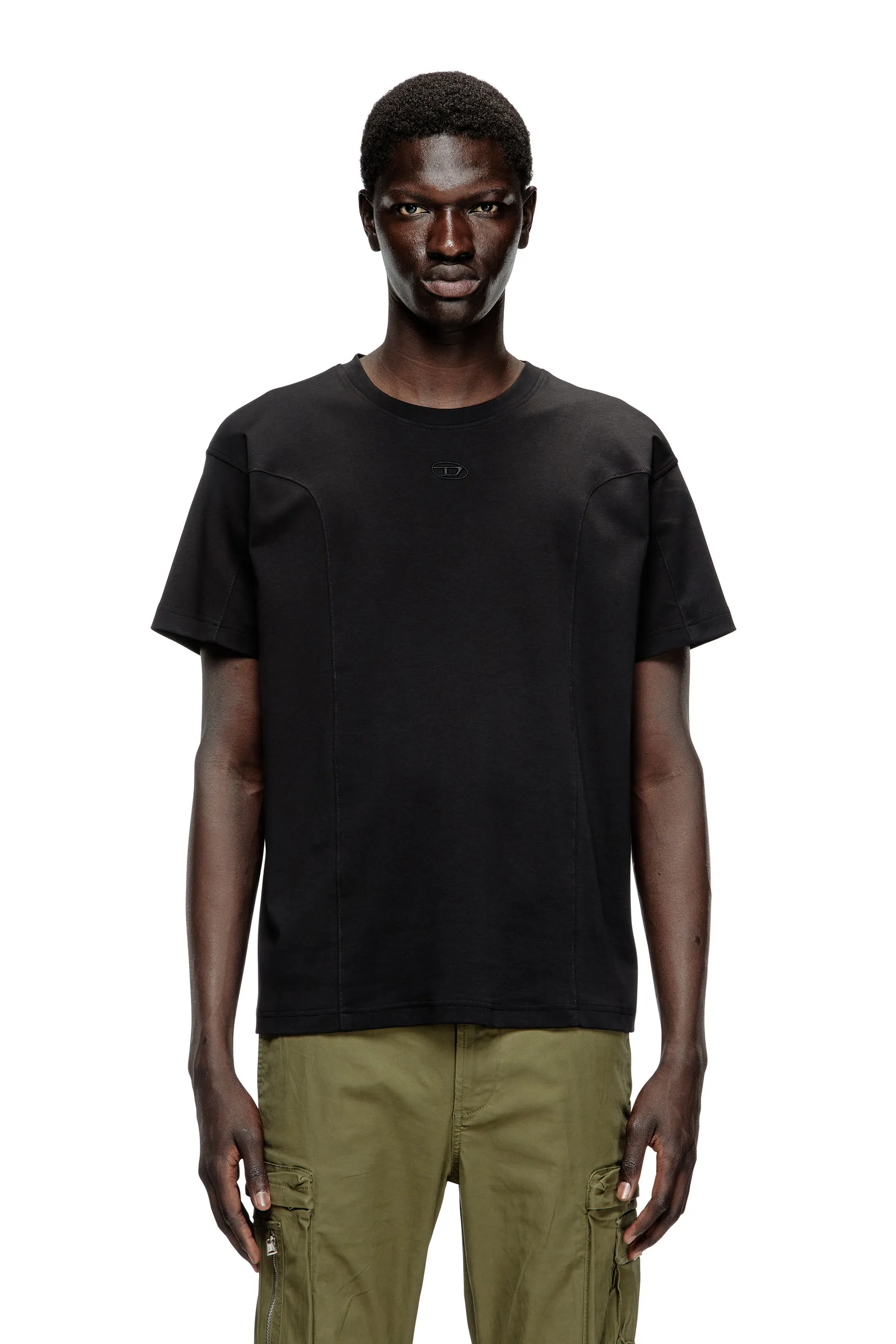 T-shirt with solid color panels