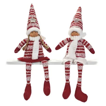 Personaggio Natalizio Decorativo Rosso e Bianco h58 cm