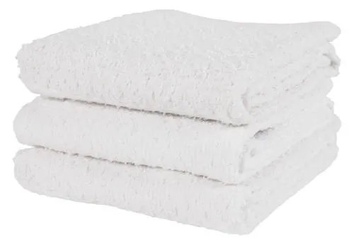 Set of 3 Striped Terry Kitchen Towels - White