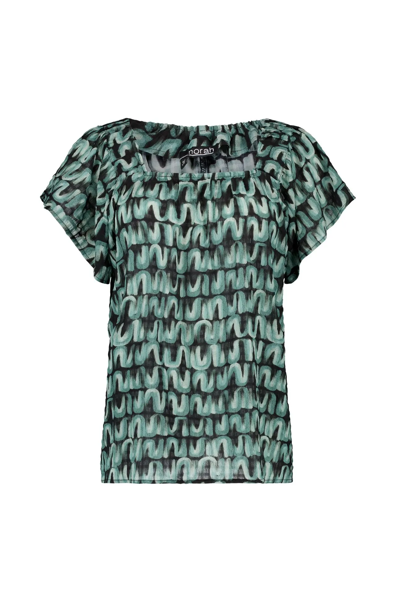 Zwart/groene blouse met grafische print
