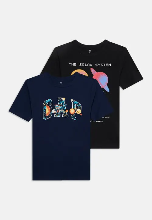 VALUE GRAPHIC 2 PACK - T-shirts med print - black/dark blue