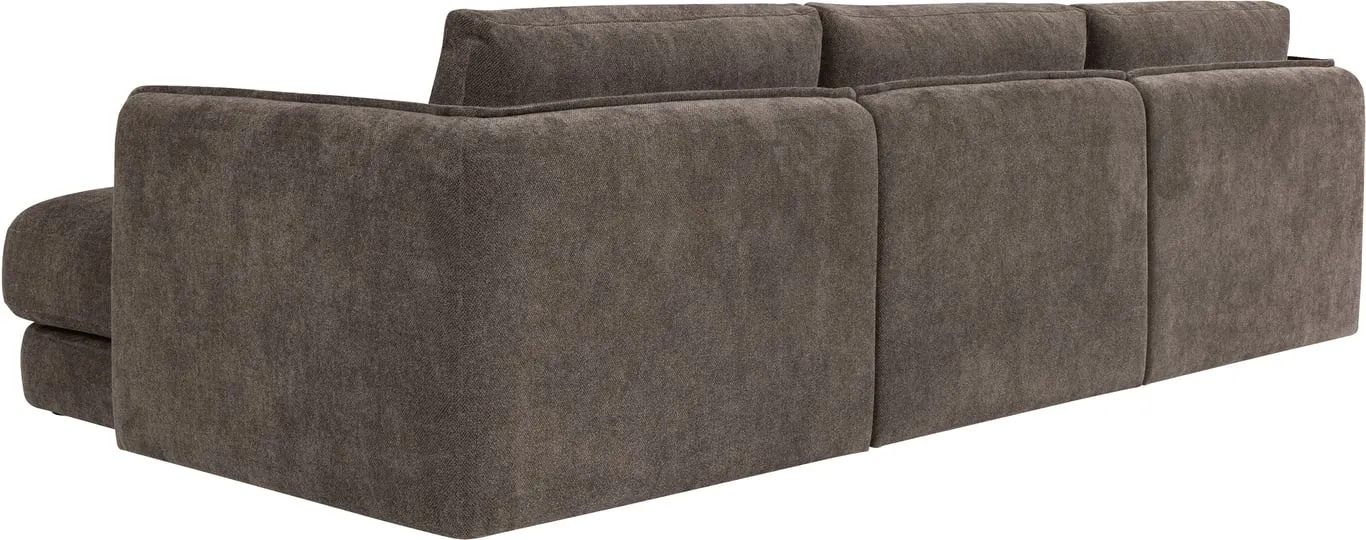 Bastia 2-seter m/sjeselong høyre stoff 348/Vivardo 14 medium brown