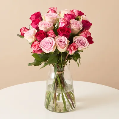Boeket Roze Rozen Mix