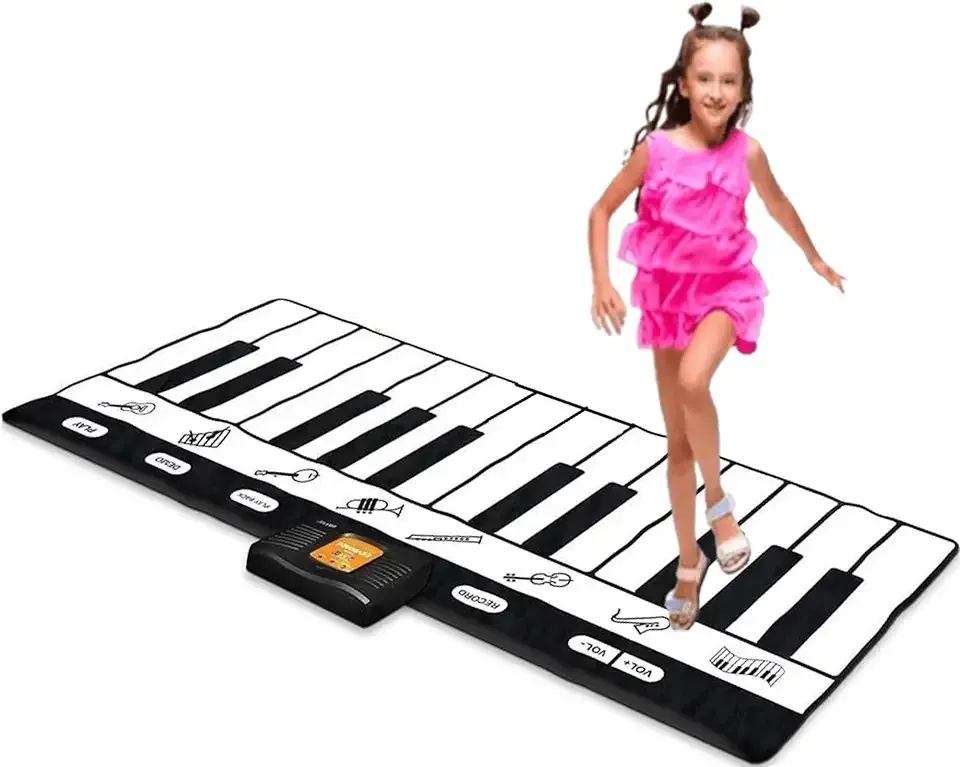 Play22 6 Ft. Floor Piano Mat for Toddlers - 24 Keys Piano Play Mat for Kids - Keyboard Playmat has Record, Playback, Demo, Play, Adjustable Vol. - Best Gift for Boys & Girls