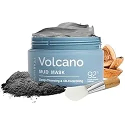 PLANTIFIQUE Korean Volcanic & Dead Sea Mud Mask - Face Mask with Charcoal, Hyaluronic Acid, Jojoba Oil & Shea Butter – Purifies, Refines Pores, Hydrates & Calms, 110g / 3.88 oz