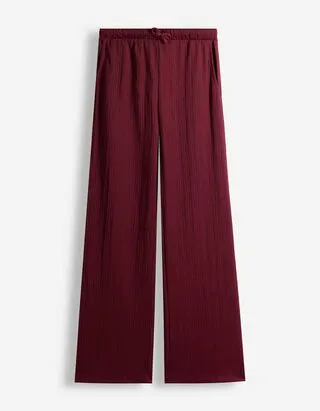 Pantaloni - A nido d'ape - Rosso scuro