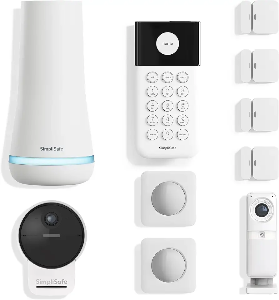 SimpliSafe 10 Piece Wireless Home Security System with Outdoor Camera- Optional 24/7 Professional Monitoring - No Contract - Compatible with Alexa and Google Assistant