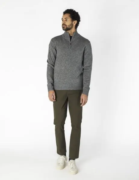Leonardo Zip Neck Sweater Stormy Weather