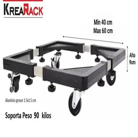Base ajustable con ruedas para lavadora cocina etc
