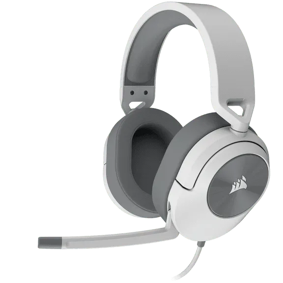 Deal, CORSAIR HS55 SURROUND v2 Multiplatform Gaming Headset, White Now $29.00