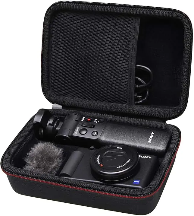 Case for Sony ZV-1F/ZV-1/ZV-1 II Vlog Digital Camera and Tripod Black | Hard Carrying Travel Case for Sony ZV-1F/ZV-1/ZV-1 II Vlog Digital Cam…