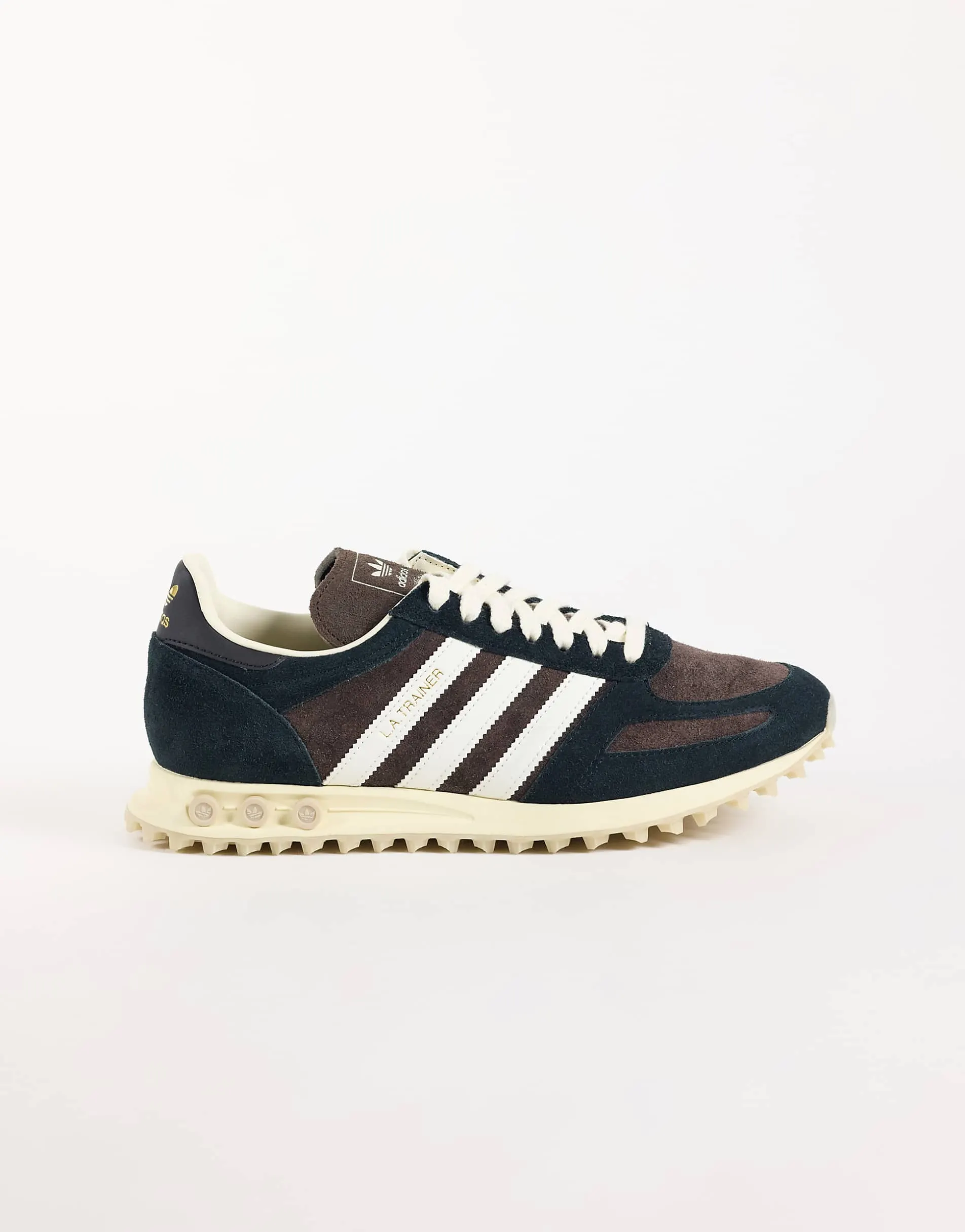 adidas Originals LA trainers in black and off white