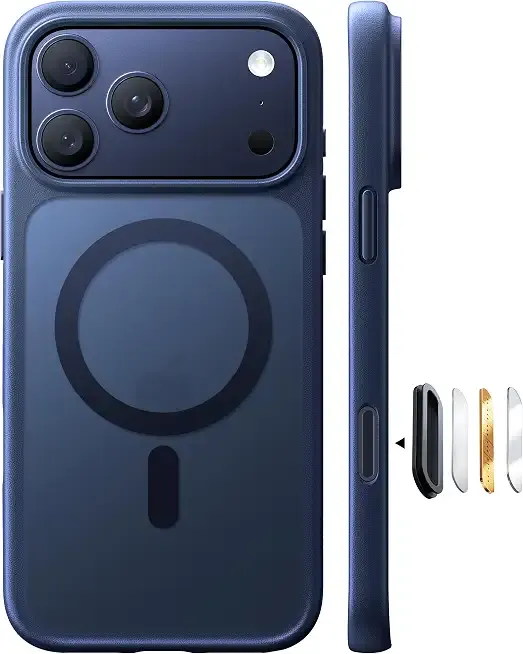 TORRAS Magnetic Shockproof for iPhone 17 Pro Case, Blue, Camera Control | Fit for MagSafe, Military-Grade Protection, Translucent Slim Case for iPhone 17 Pro Phone Case Anti-Fingerprint, Deep Blue