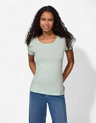T-shirt - Percentuale di tessuto elasticizzato - Verde chiaro