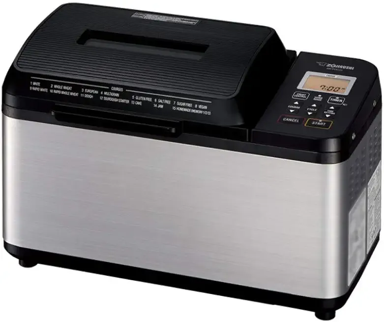 Zojirushi Bb PDC20BA Virtuoso Plus 2 Lb Breadmaker, Black | 2-Lb Loaf, Dual Kneading Blades and Lid and Bottom Heaters for Even Baking, Gluten-Free, Vegan and Rapid Programs, 120v/700w