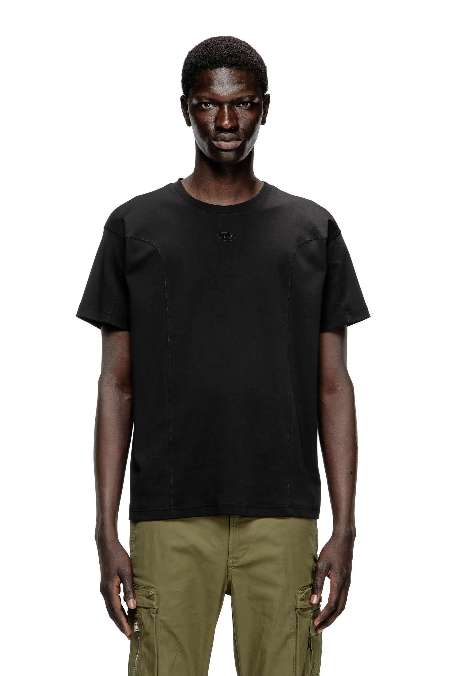 T-shirt with solid color panels