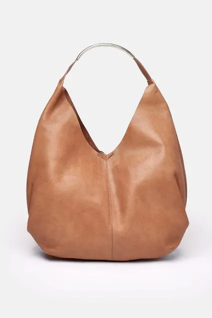 Handtas leder hobo metalen handvat - MAE