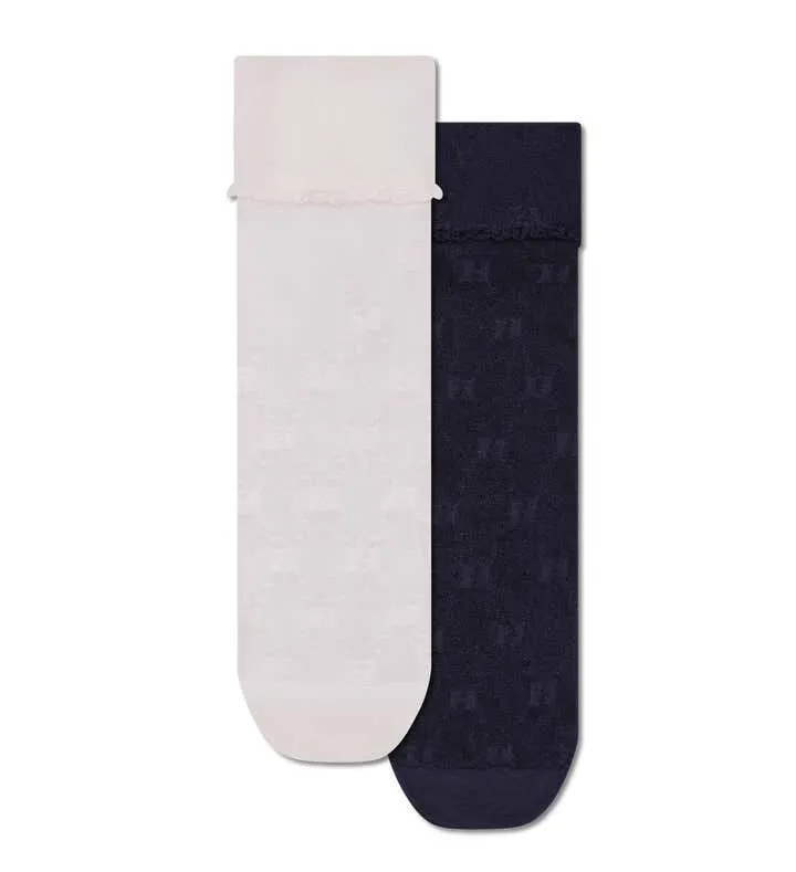 2-Pack H Monogram Mini Crew Socks