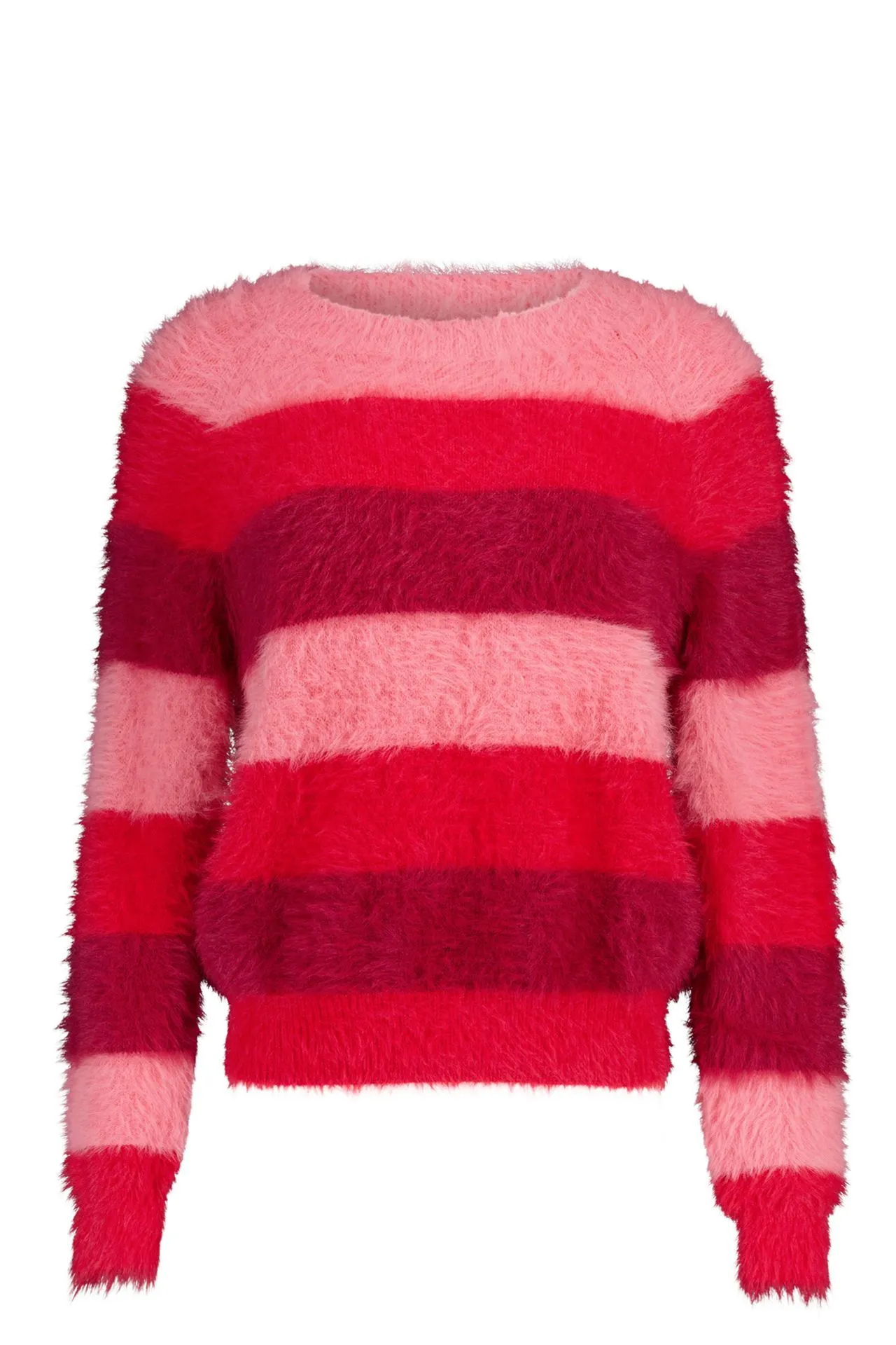 Roze/rode gestreepte trui