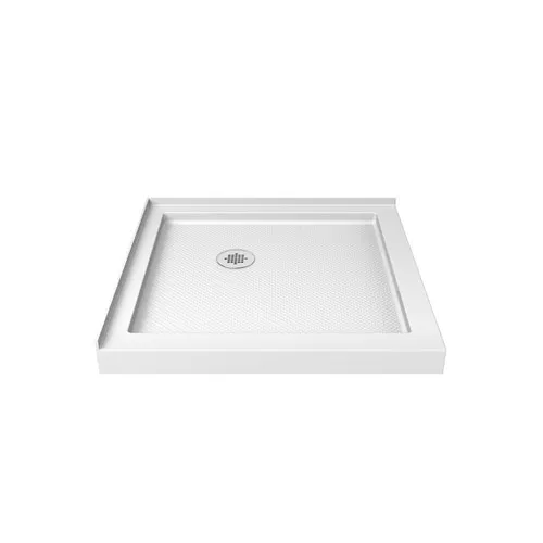 SlimLine 32L x 32W x 2.75H in. Square Acrylic Corner Shower Base Pan in White with SlipGrip Slip-Resistant Technology