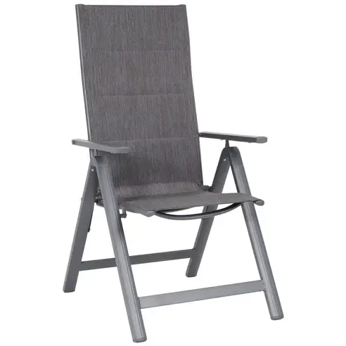 Gartensessel - dunkelgrau - Aluminium