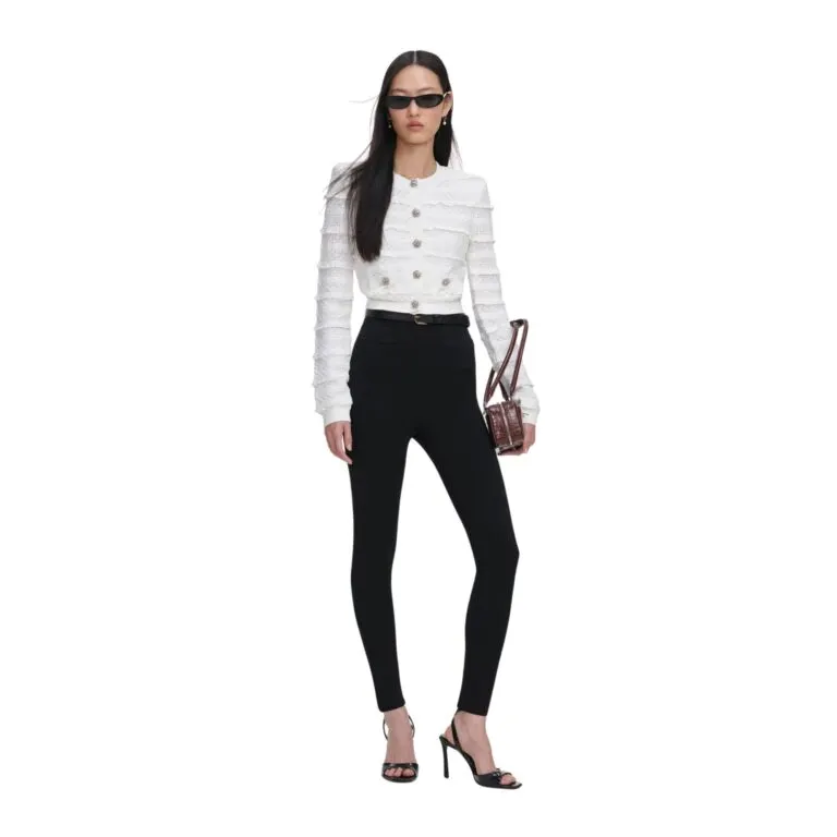 Pointelle Diamante Cardigan - Hvit