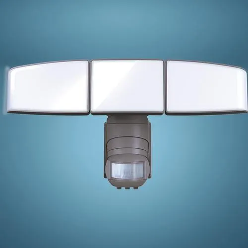 Patriot Lighting® Solar Bronze LED Tri Head Motion Sensor Outdoor Security Flood Light