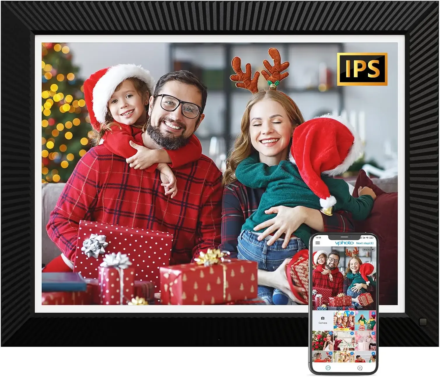 Large Digital Photo Frame 16.2"-Digital-Picture-Frame - 32GB Dual-WiFi Digital Frame, No Touch Screen, Slideshow, Load Photo Video from Phone via APP Email, Free Cloud Storage, Gift for Mom Dad