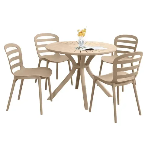 Comedor de Exterior Resina Taupe 4 Personas