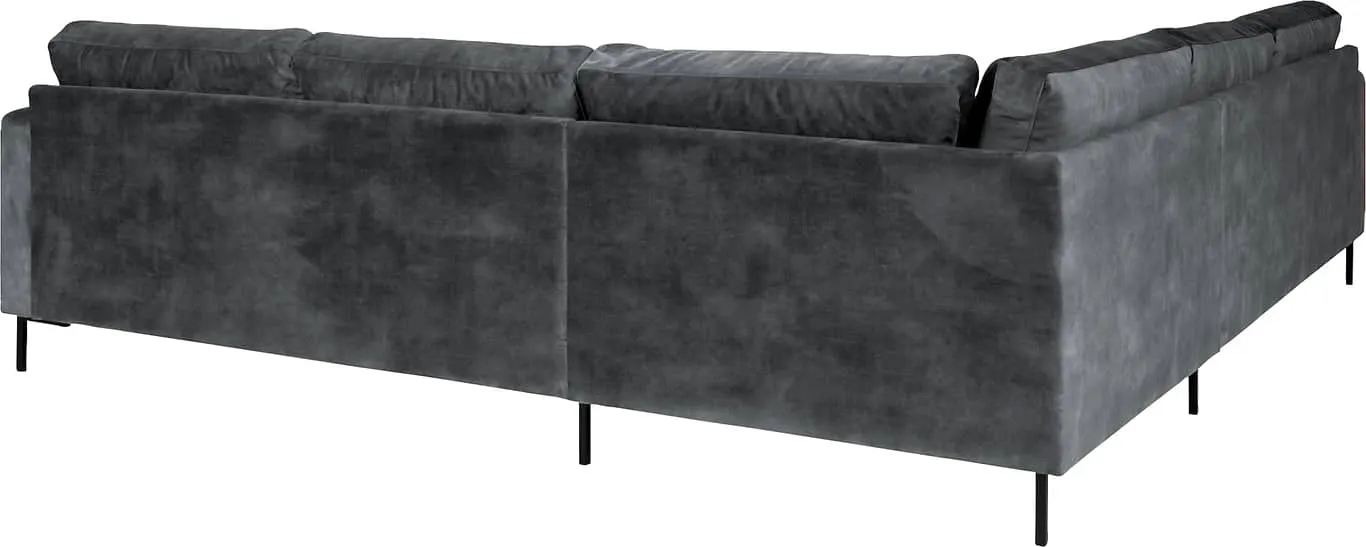 Sone dyp hjørnesofa Modulsofa. 2,5 seter + stort hjørne + 2,5 seter i stoff Adore, armlene W4, med duntopp.