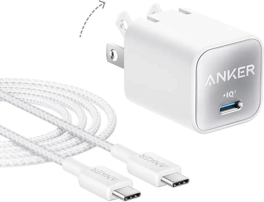Anker Nano USB C Charger Block, 30W PIQ 3.0 Foldable iPhone Charger Fast Charging for iPhone 17/16 Series, Galaxy, iPad, Compatible with MagSafe