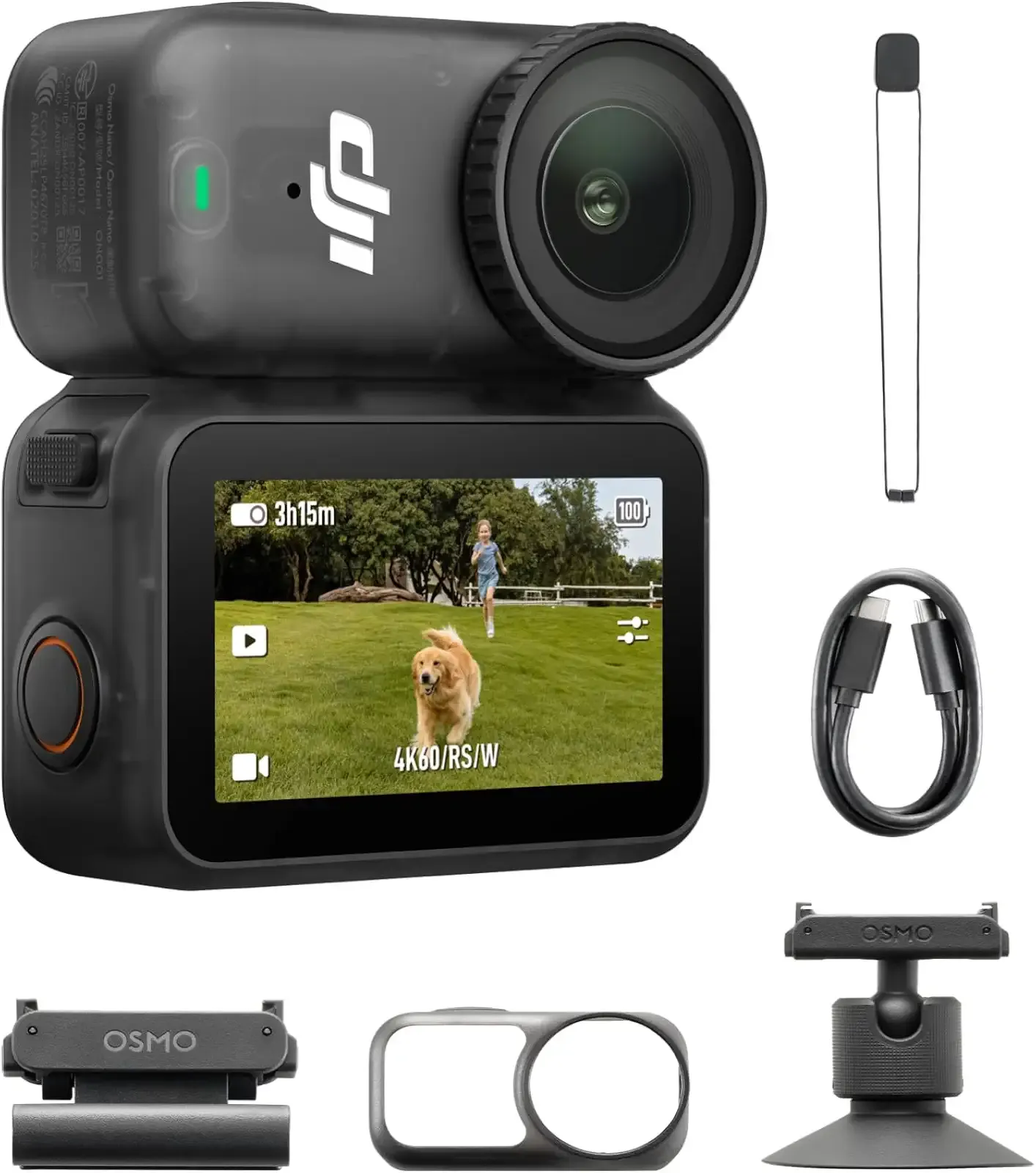 DJI Osmo Nano Standard Combo (64GB), 4K Wearable Camera, 1/1.3″ Sensor | 4K/60fps & 143° Wide FOV | 200-Min Battery | Swift Content Transfer | Magnetic Wearable Design