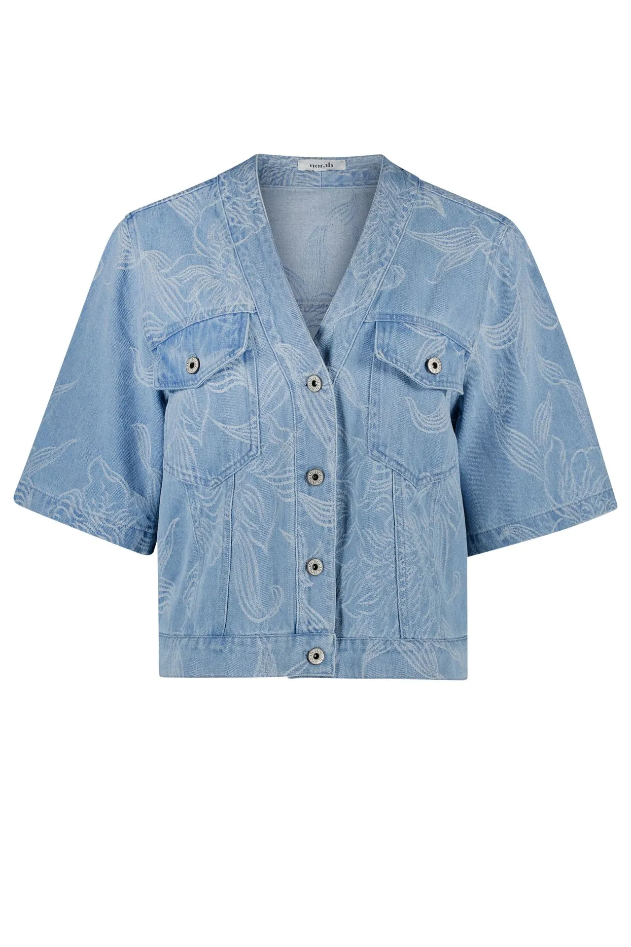 Blauw denim jasje met print