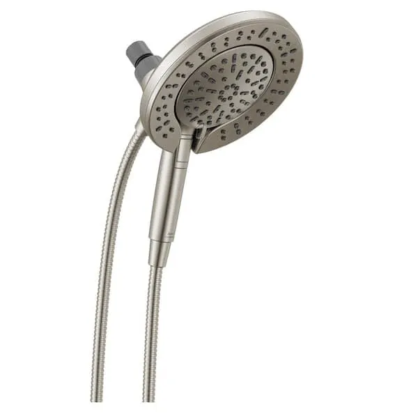 Delta Inition ProClean 6-​Spray Wall Mount Dual Fixed and Handheld Shower Head in Spotshield Brushed Nickel