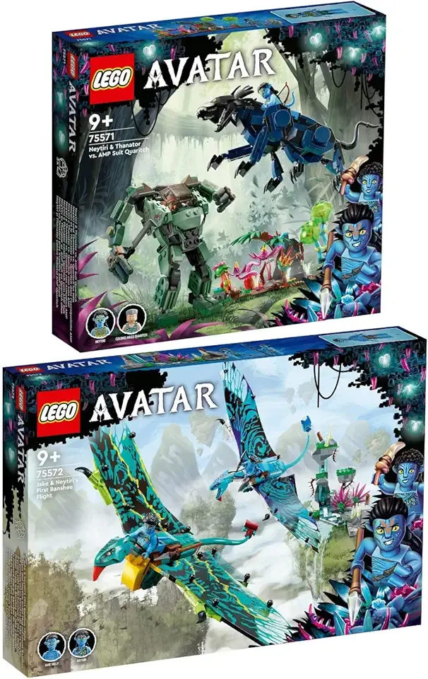 Lego Avatar Set of 2: 75571 Neytiri and Thanator vs. Quaritch in MPA & 75572 Jakes and Neytiris First Flight on a Banshee