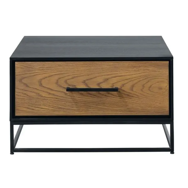 Salontafel Vinito (B65xL65) eiken fineer zwart/naturel