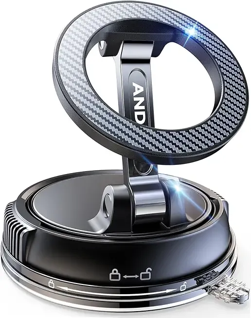 ANDERY Car Phone Holder for Magsafe [78+LBS Strongest Suction & 2400gf Magnetic] 360° Adjustable Car Phone Mount, Phone Holders for Your Car for iPhone 17 Pro Max 16 15 14 13 12 Plus Air, Carbon Fiber