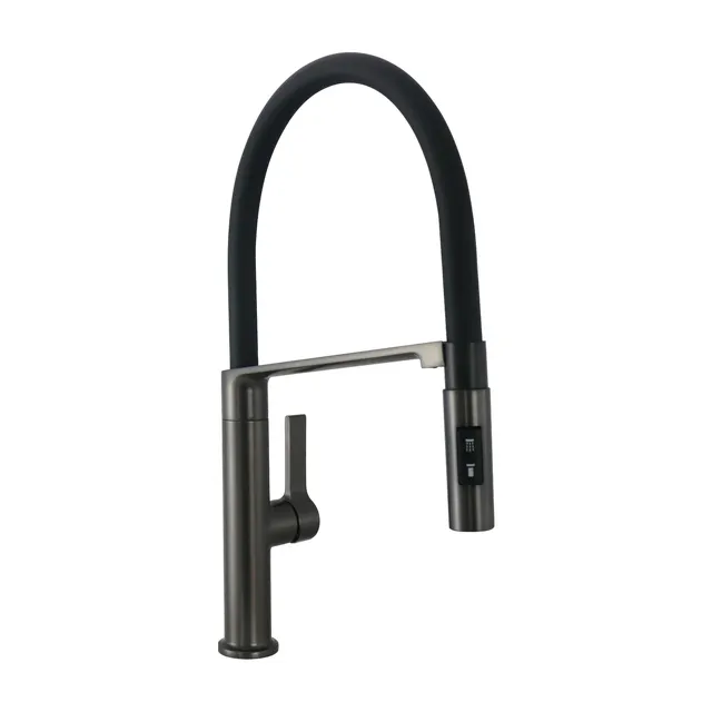 Grifo de cocina monomando caño alto DELINIA Imán Oly antracita mate