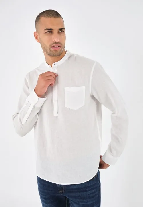 LINEN MIX SHIRT - Skjorte - white