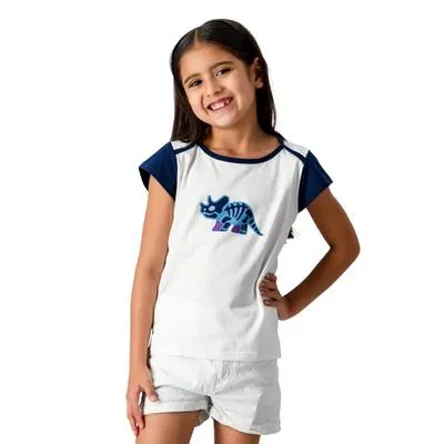 Playera Fantastic Niña Estampado de Triceratops