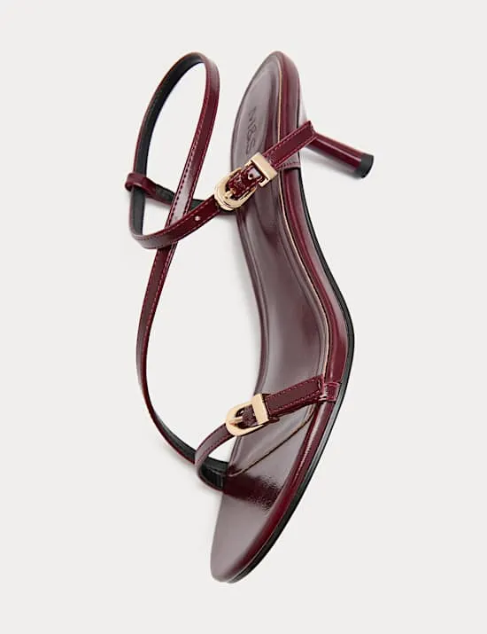 Buckle Strappy Kitten Heel Sandals