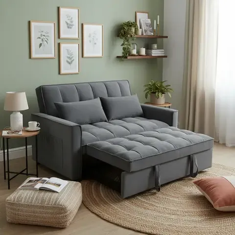 Futón Cama Teki Gris 162x88x94 cm