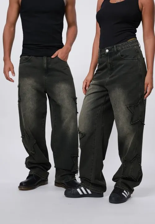 UNISEX - Baggy jeans - black