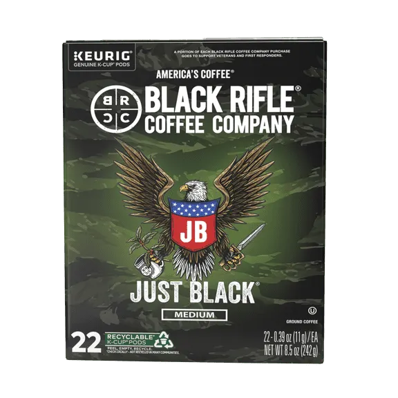 Black Rifle Coffee Company Just Black Keurig K-Cup Pods, Medium Roast, 22 Ct