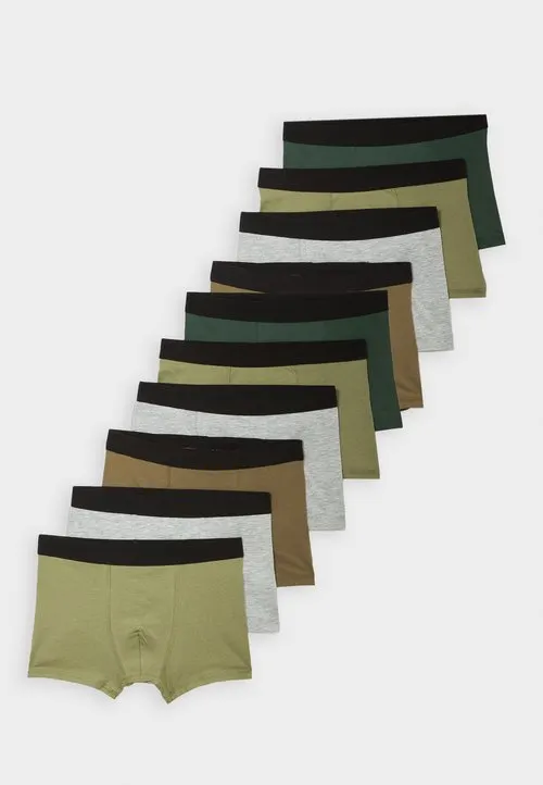 10 PACK - Underbukse - mottled light grey/green/dark green